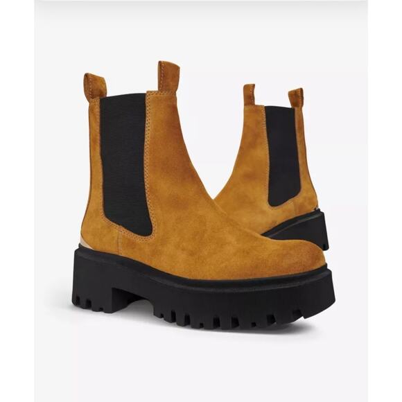 NEW Maje Platform Suede Heeled Chelsea Boots size 40 - Picture 3 of 10